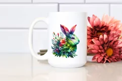 Abstract Vibrant Watercolor Bunny PNG Product Image 2