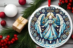Round Christmas Ornament Sublimation|Clipart Product Image 2