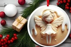 Round 3D Christmas Fairy Sublimation PNG Product Image 2