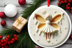 3D Marzipan Christmas Fairy Sticker Sublimation PNG Product Image 2