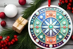 Round Christmas Ornament Sublimation|Clipart Product Image 1