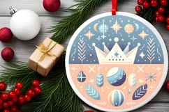 Round Christmas Ornament Sublimation|Clipart Product Image 1
