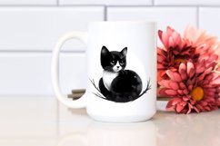 Simple Black Cat Watercolor Clipart PNG Product Image 2