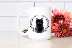 Simple Black Cat Watercolor Clipart PNG Product Image 2