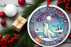 Round Christmas Ornament Sublimation|Clipart Product Image 2
