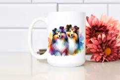 Colorful Cute Shetland Sheepdog | Sublimation Clipart Product Image 2