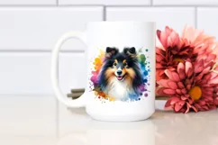 Colorful Cute Shetland Sheepdog | Sublimation Clipart Product Image 2