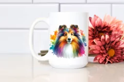 Colorful Whimsical Shetland Sheepdog Clipart Product Image 2