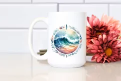 Beach Surf and Waves Sublimation Clipart Product Image 2