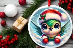 Round Christmas Ornament Sublimation|Clipart Product Image 2