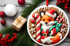 Round Christmas Ornament Sublimation|Clipart Product Image 1