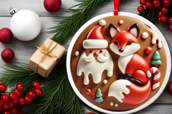 Round Christmas Ornament Sublimation|Clipart Product Image 1