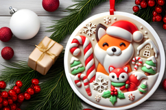 Round Christmass Ornament PNG Product Image 2