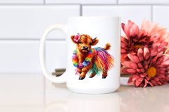 Baby Highland Cow in Hula Skirt PNG Product Image 2