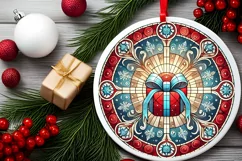 Round Christmas Ornament Sublimation|Clipart Product Image 1