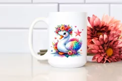 Cute Swan with Flower Crown PNG Product Image 2