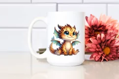 Cute Small Smile Big Eyes Baby Dragon | Clipart Product Image 2