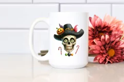 Funny Halloween Skull with Goofy Smile Clipart Product Image 2