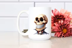 Funny Halloween Skull with Goofy Smile Clipart Product Image 2