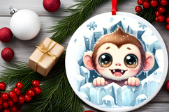 Round Christmass Ornament PNG Product Image 2