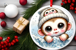 Round Christmass Ornament PNG Product Image 2