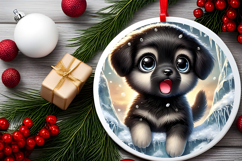 Round Christmass Ornament PNG Product Image 2