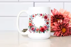 Colorful Red Roses Frame | Watercolor Clipart Product Image 2