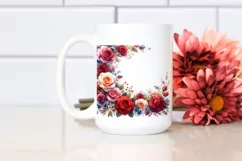 Colorful Red Roses Frame | Watercolor Clipart Product Image 2