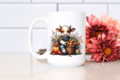 Baby Cow Holding Basket | Watercolor | Clipart Product Image 2
