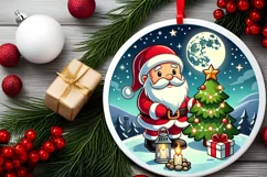Round Christmas Ornament Sublimation|Clipart Product Image 1
