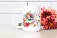 Colorful Fairy Tumbling with Petals Clipart Product Image 2