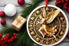 Round Christmas Ornament Sublimation|Clipart Product Image 1