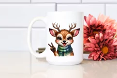 Funny Cute Deer Portrait Smiling Love | Sublimation Clipart Product Image 2