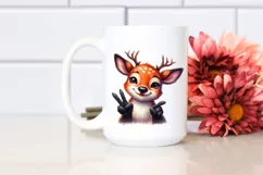 Funny Cute Deer Portrait Smiling Love | Sublimation Clipart Product Image 2