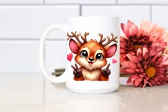 Funny Cute Deer Portrait Smiling Love | Sublimation Clipart Product Image 2