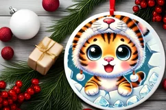 Round Christmas Ornament Sublimation|Clipart Product Image 1