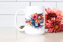 Vibrant Tiger Made of Flowers | Clipart Product Image 2