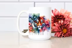 Vibrant Tiger Made of Flowers | Clipart Product Image 2