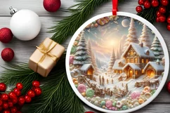 Detailed Molten Candy Christmas Ornament Sublimation PNG Product Image 2