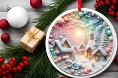 Detailed Molten Candy Christmas Ornament Sublimation PNG Product Image 2