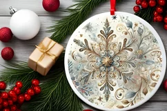 Round Christmas Ornament Sublimation|Clipart Product Image 1