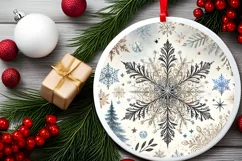 Round Christmas Ornament Sublimation|Clipart Product Image 1