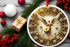 Round Christmas Ornament Sublimation|Clipart Product Image 1