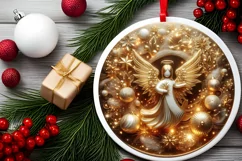 Round Christmas Ornament Sublimation|Clipart Product Image 1