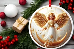Round Christmas Ornament Sublimation|Clipart Product Image 1