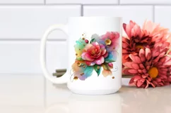 Watercolor Luxury Flower Splash Clipart Product Image 2