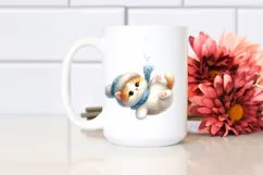 Whimsical Cat with Snowflakes PNG Product Image 2