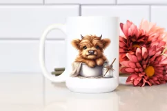 Cute Baby Highland Cow Sitting Jar Product Image 2