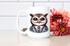 Funny Cute Owl Smiling Suit Retro | Sublimation Clipart Product Image 2
