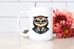 Funny Cute Owl Smiling Suit Retro | Sublimation Clipart Product Image 2
